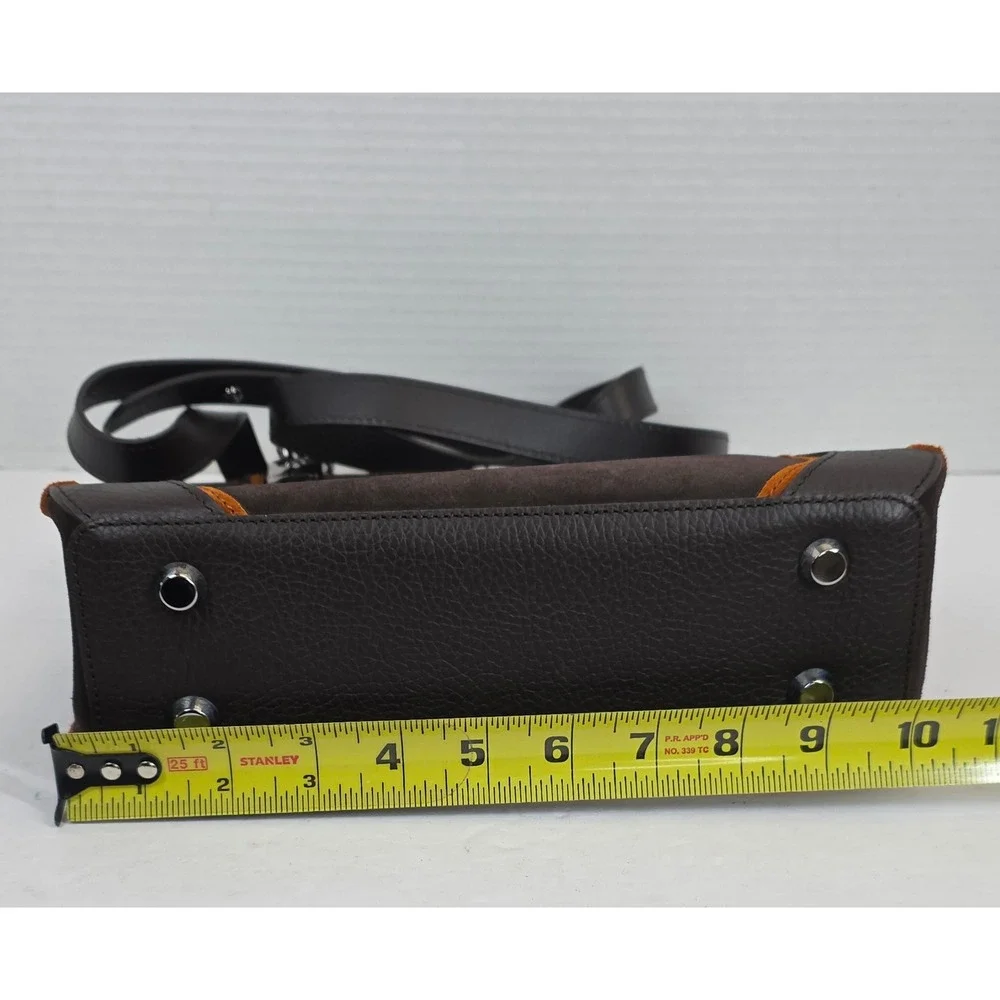 Longchamp Roseau Heritage Brown Leather Suede Bamboo Toggle Bag L2063907 703 - Picture 10 of 11